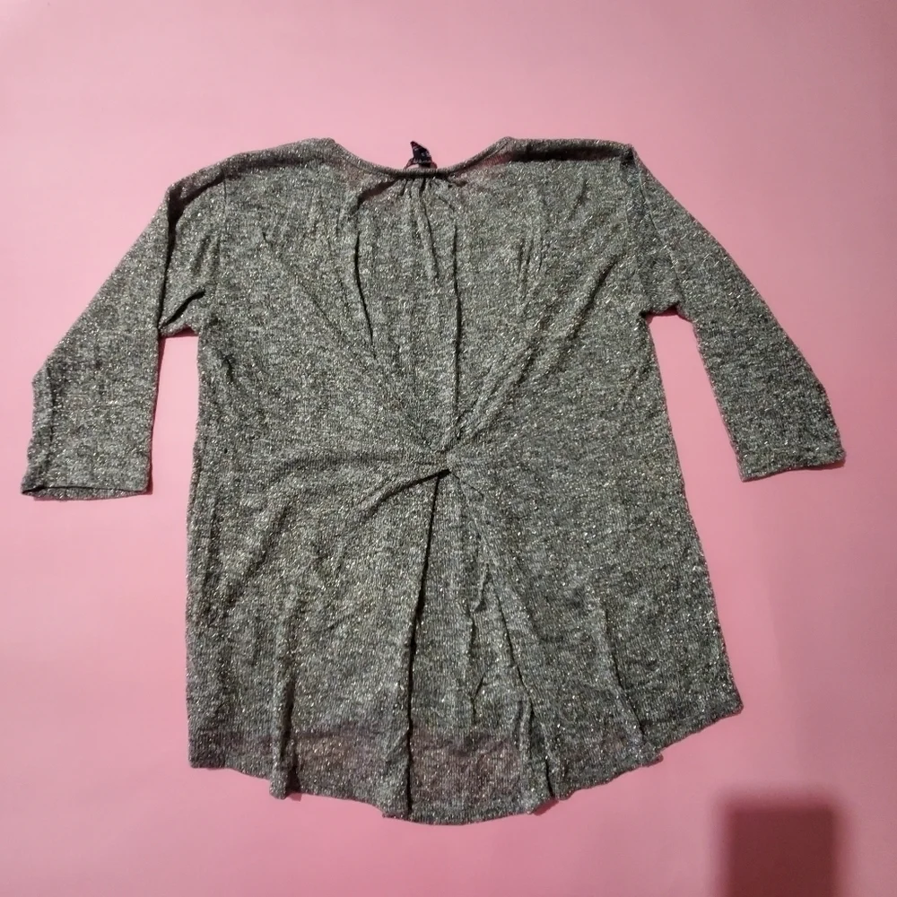 Forever 21 + Sparkle Glitter Knit Top Silver and Gold - Picture 6 of 8